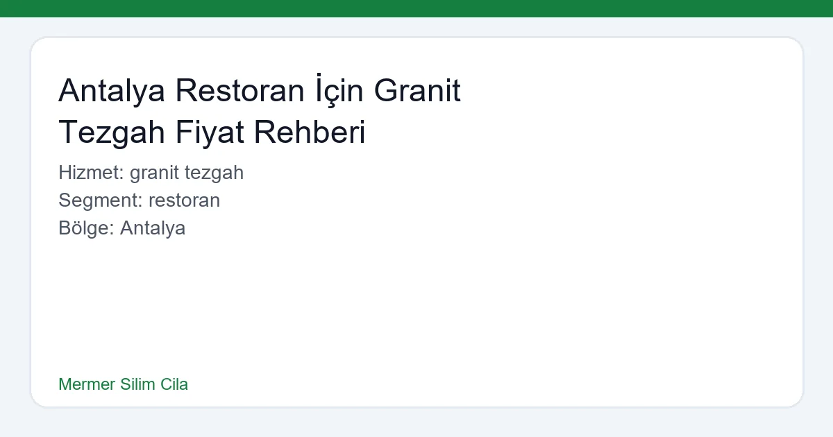 Antalya'da bir restoranın şık granit tezgahı