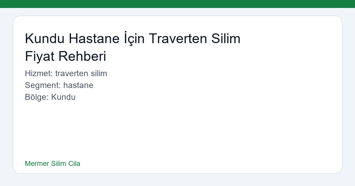 Kundu'daki bir hastanenin parlak traverten zeminleri