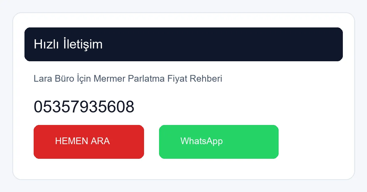 Lara'da mermer parlatma hizmeti için telefonla iletişim kuran bir işletme sahibi